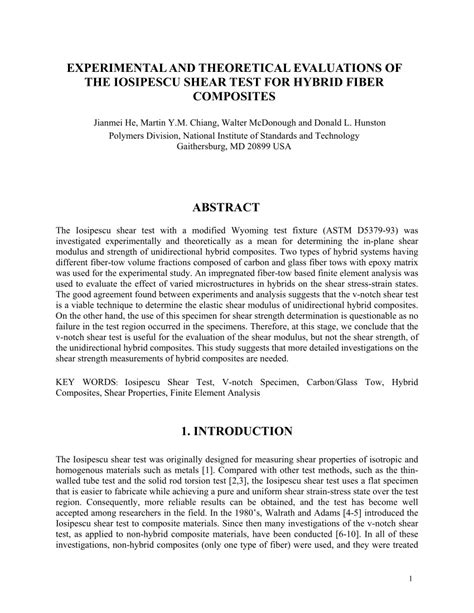 Experimental and Theoretical Evaluations of the Iosipescu 